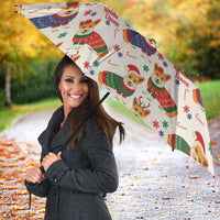 Wales Corgi Christmas Umbrella Nadolig Llawen Welsh Dog Seamless Vibes - Wonder Print Shop