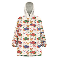Wales Corgi Christmas Wearable Blanket Hoodie Nadolig Llawen Welsh Dog Seamless Vibes - Wonder Print Shop