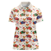 Wales Corgi Christmas Women Polo Shirt Nadolig Llawen Welsh Dog Seamless Vibes - Wonder Print Shop