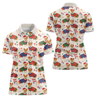 Wales Corgi Christmas Women Polo Shirt Nadolig Llawen Welsh Dog Seamless Vibes - Wonder Print Shop