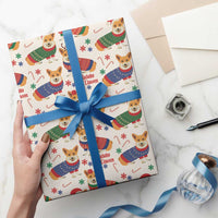 Wales Corgi Christmas Wrapping Paper Nadolig Llawen Welsh Dog Seamless Vibes - Wonder Print Shop