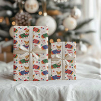 Wales Corgi Christmas Wrapping Paper Nadolig Llawen Welsh Dog Seamless Vibes - Wonder Print Shop