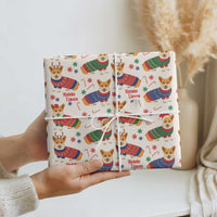 Wales Corgi Christmas Wrapping Paper Nadolig Llawen Welsh Dog Seamless Vibes - Wonder Print Shop