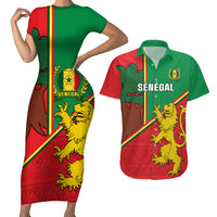 Senegal Football Couples Matching Short Sleeve Bodycon Dress and Hawaiian Shirt 2024 Go Champions Lions De La Teranga - Wonder Print Shop