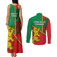 Senegal Football Couples Matching Tank Maxi Dress and Long Sleeve Button Shirt 2024 Go Champions Lions De La Teranga - Wonder Print Shop