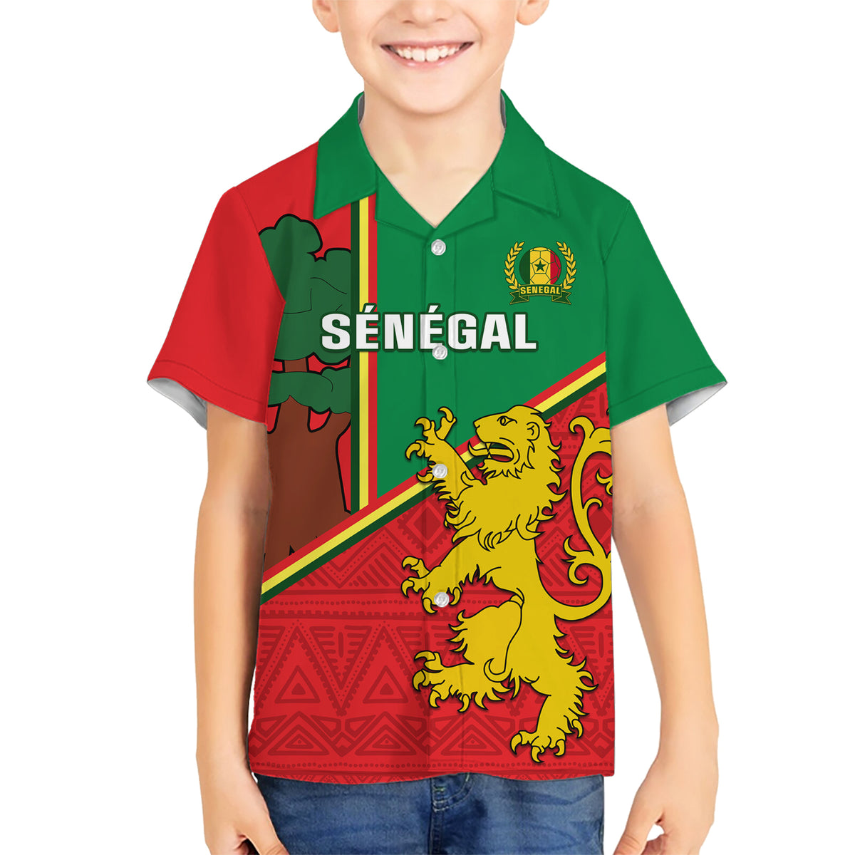 Senegal Football Family Matching Short Sleeve Bodycon Dress and Hawaiian Shirt 2024 Go Champions Lions De La Teranga - Wonder Print Shop