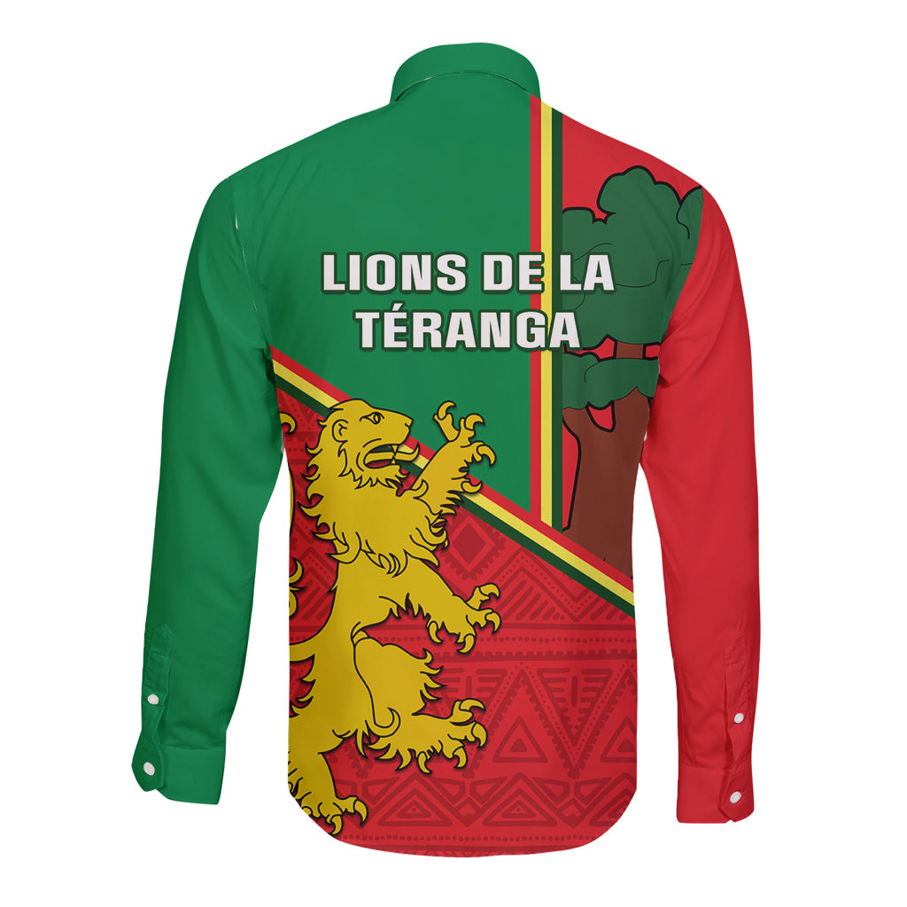 Senegal Football Long Sleeve Button Shirt 2024 Go Champions Lions De La Teranga - Wonder Print Shop