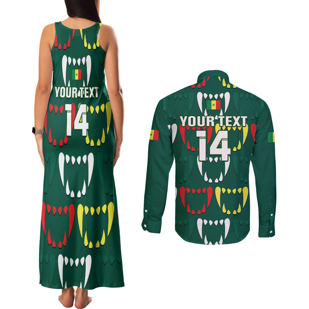 Custom Senegal Football Couples Matching Tank Maxi Dress and Long Sleeve Button Shirt 2024 Culture Pour Home Style - Wonder Print Shop