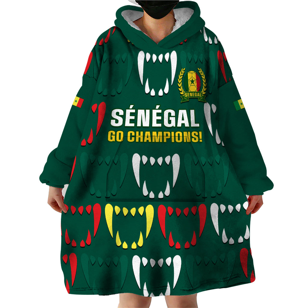 Custom Senegal Football Wearable Blanket Hoodie 2024 Culture Pour Home Style - Wonder Print Shop