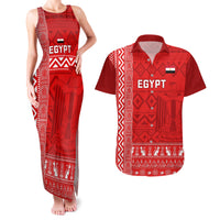 Egypt Football Couples Matching Tank Maxi Dress and Hawaiian Shirt 2024 Go Champions Pharaohs Egyptian Patterns - Wonder Print Shop