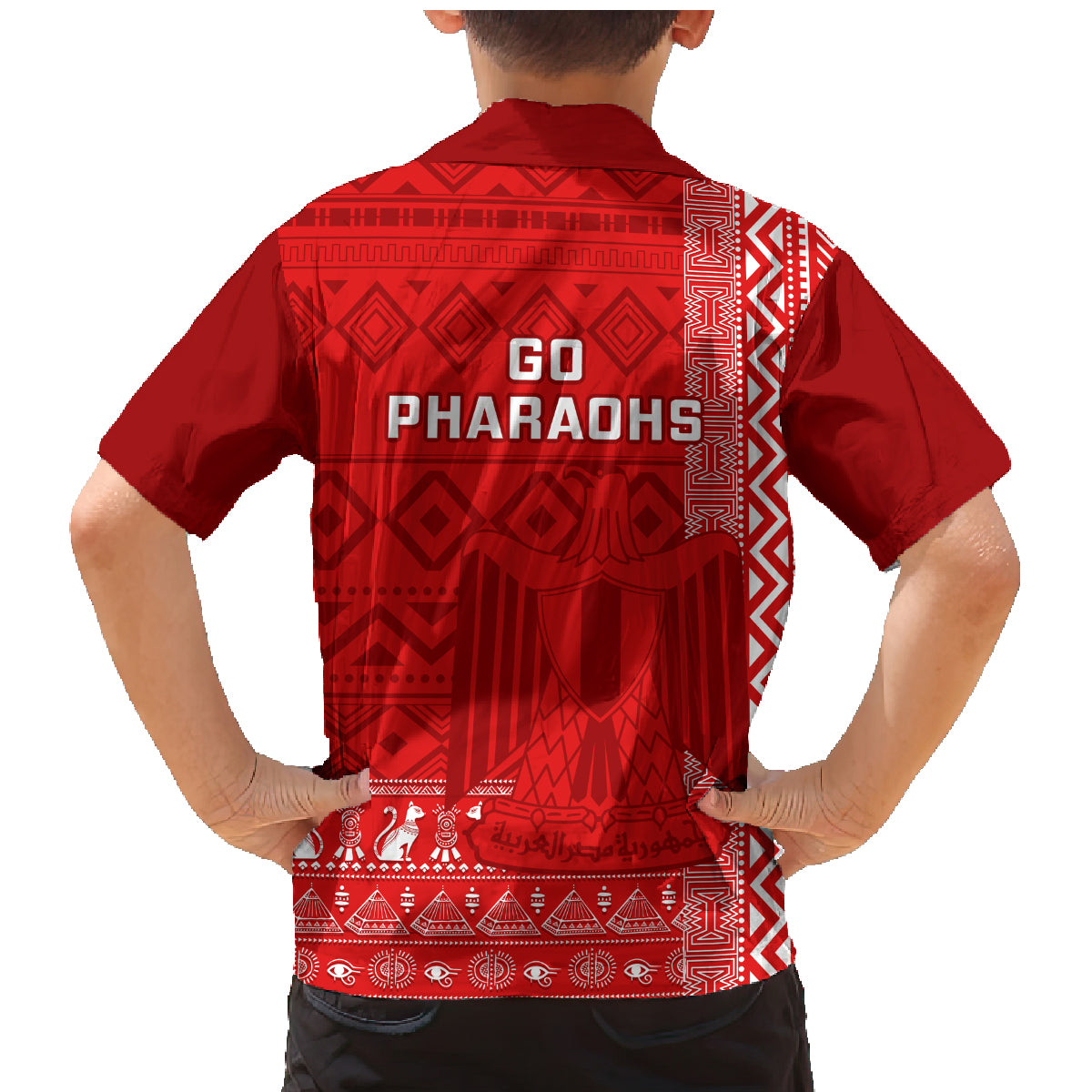Egypt Football Family Matching Mermaid Dress and Hawaiian Shirt 2024 Go Champions Pharaohs Egyptian Patterns - Wonder Print Shop