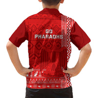 Egypt Football Family Matching Short Sleeve Bodycon Dress and Hawaiian Shirt 2024 Go Champions Pharaohs Egyptian Patterns - Wonder Print Shop
