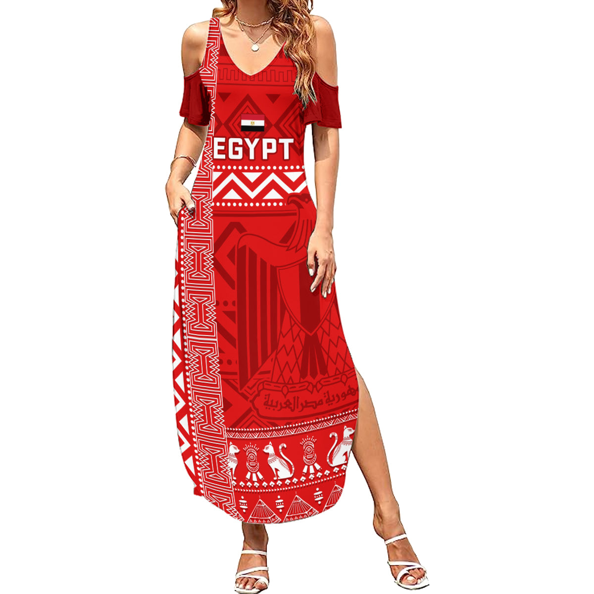 Egypt Football Family Matching Summer Maxi Dress and Hawaiian Shirt 2024 Go Champions Pharaohs Egyptian Patterns - Wonder Print Shop