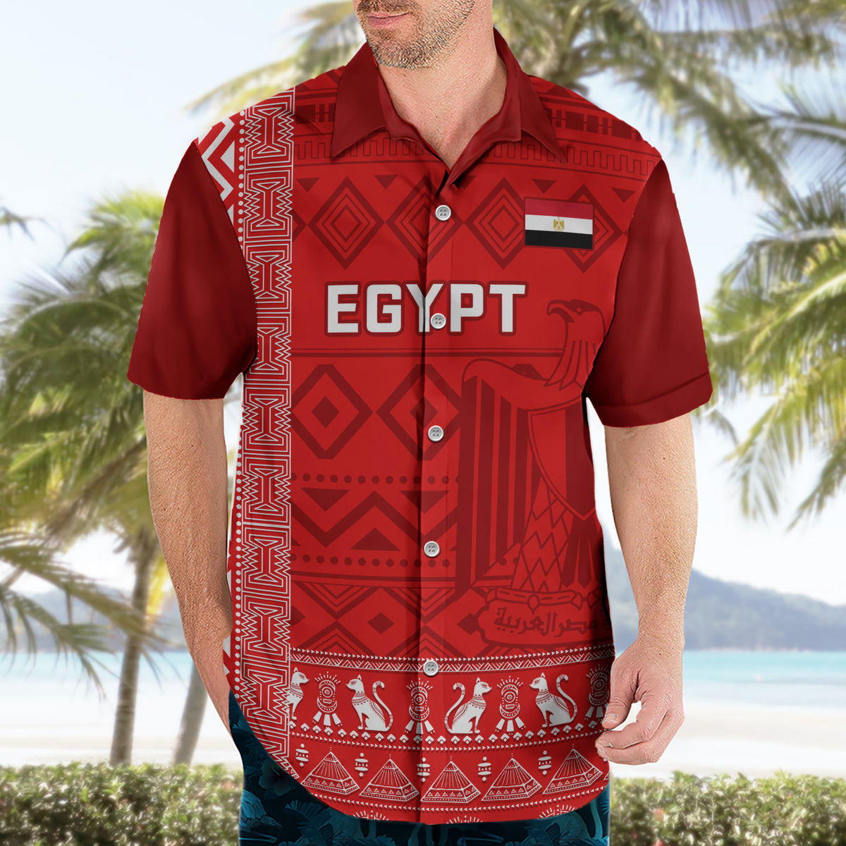 Egypt Football Hawaiian Shirt 2024 Go Champions Pharaohs Egyptian Patterns - Wonder Print Shop