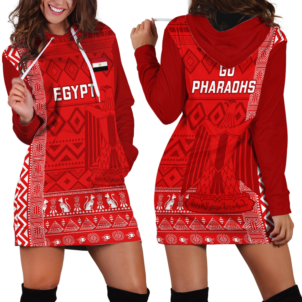 Egypt Football Hoodie Dress 2024 Go Champions Pharaohs Egyptian Patterns - Wonder Print Shop