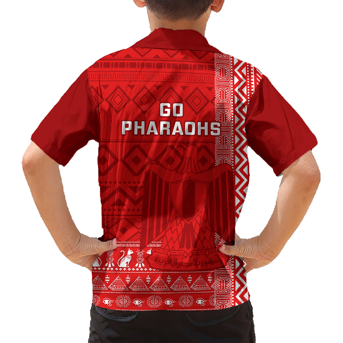 Egypt Football Kid Hawaiian Shirt 2024 Go Champions Pharaohs Egyptian Patterns - Wonder Print Shop