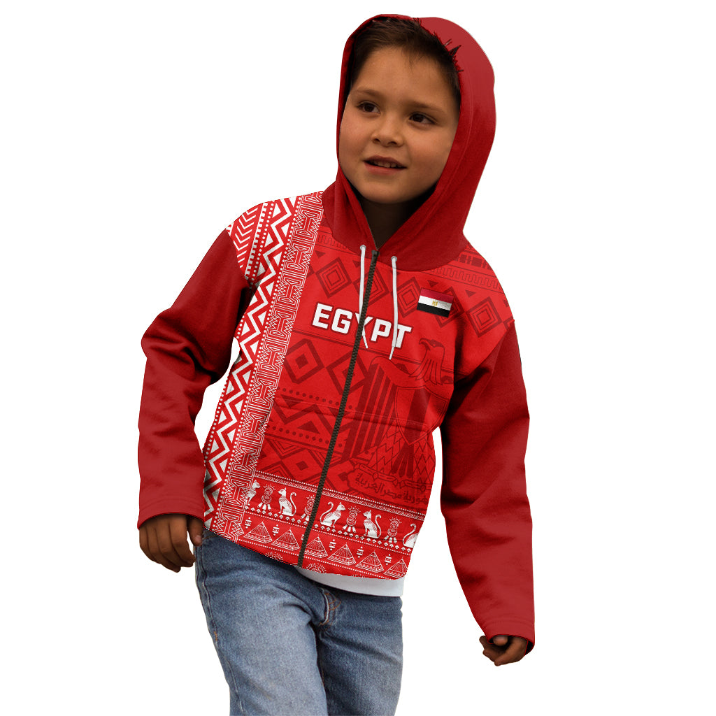 Egypt Football Kid Hoodie 2024 Go Champions Pharaohs Egyptian Patterns - Wonder Print Shop