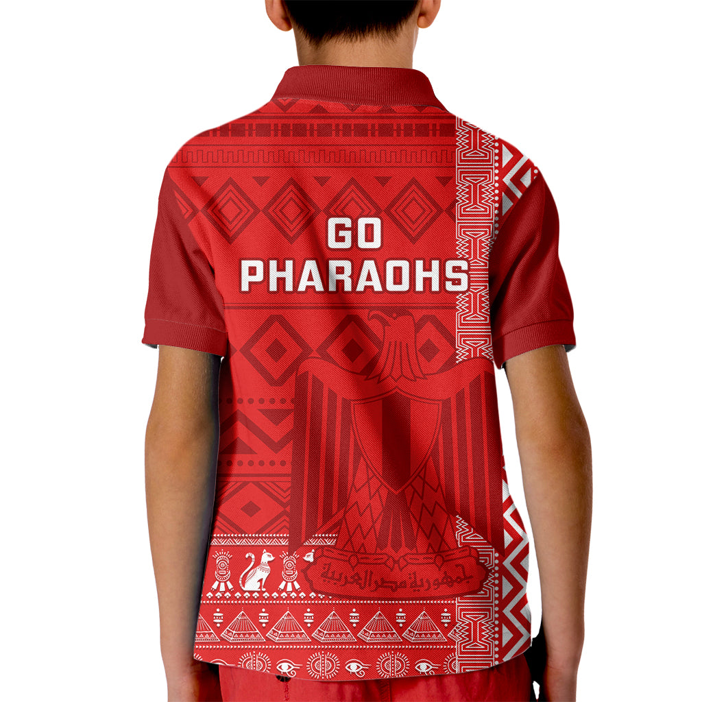 Egypt Football Kid Polo Shirt 2024 Go Champions Pharaohs Egyptian Patterns - Wonder Print Shop