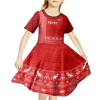 Egypt Football Kid Short Sleeve Dress 2024 Go Champions Pharaohs Egyptian Patterns - Wonder Print Shop