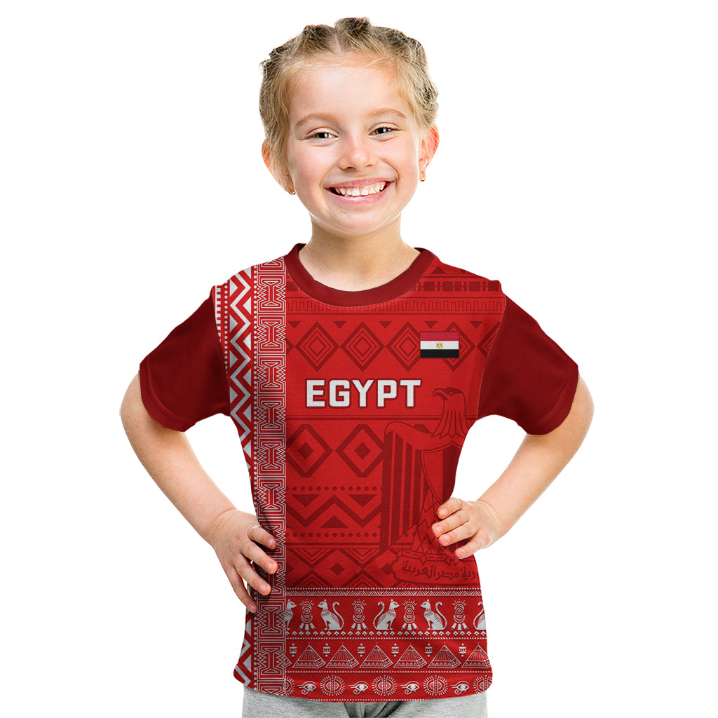 Egypt Football Kid T Shirt 2024 Go Champions Pharaohs Egyptian Patterns