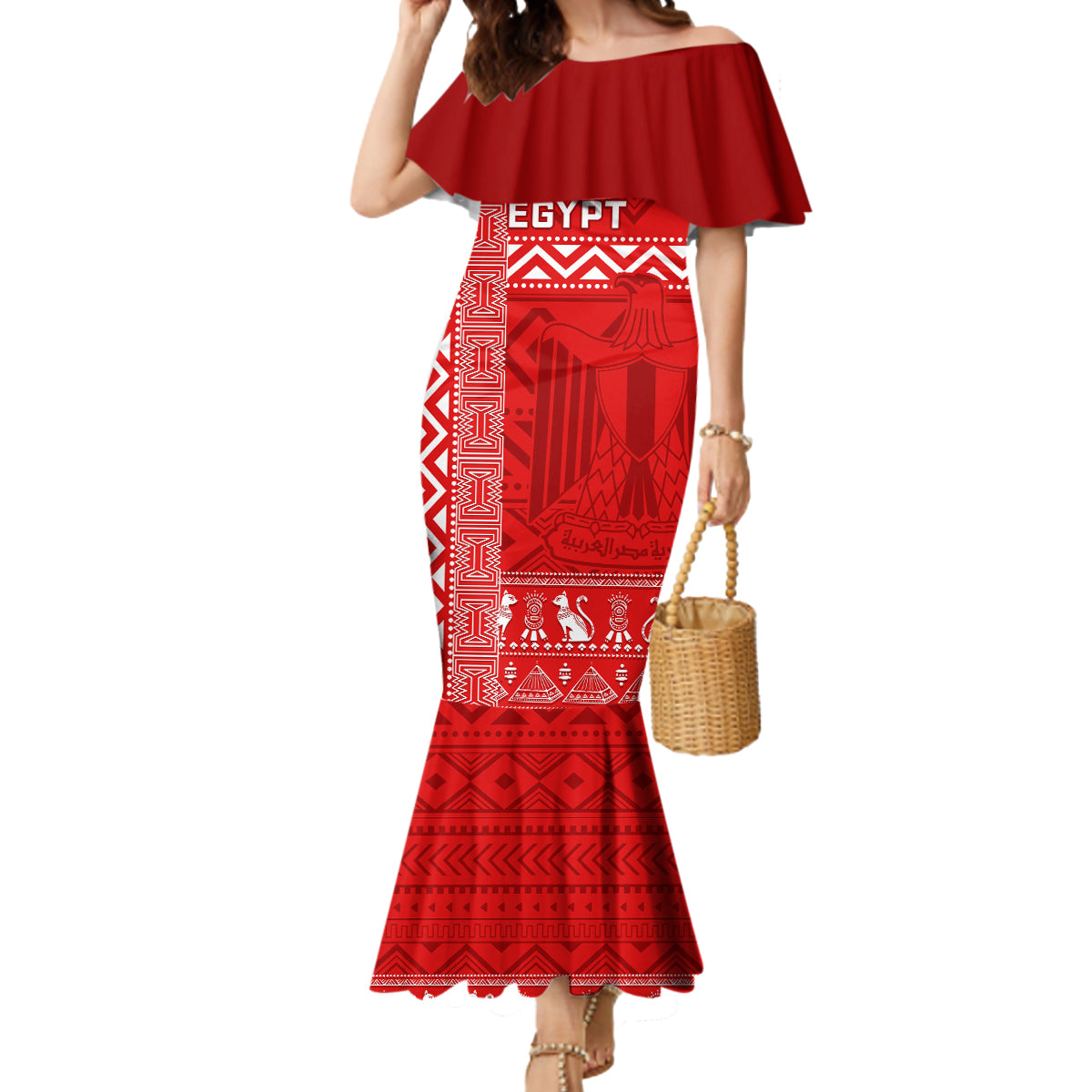 Egypt Football Mermaid Dress 2024 Go Champions Pharaohs Egyptian Patterns - Wonder Print Shop