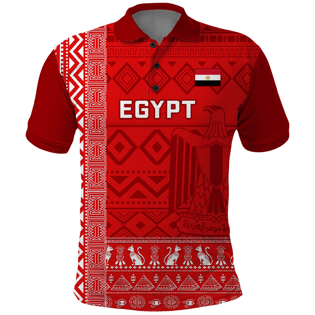 Egypt Football Polo Shirt 2024 Go Champions Pharaohs Egyptian Patterns - Wonder Print Shop