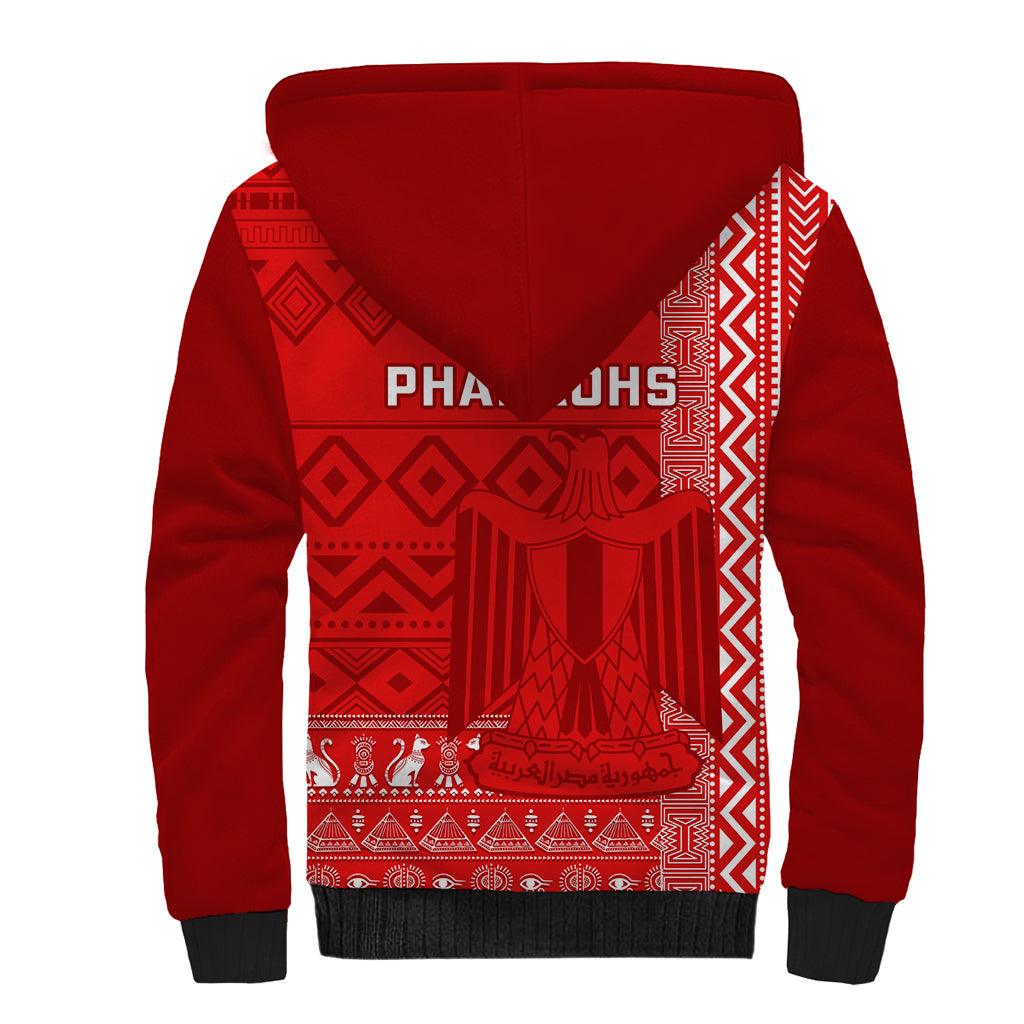 Egypt Football Sherpa Hoodie 2024 Go Champions Pharaohs Egyptian Patterns - Wonder Print Shop