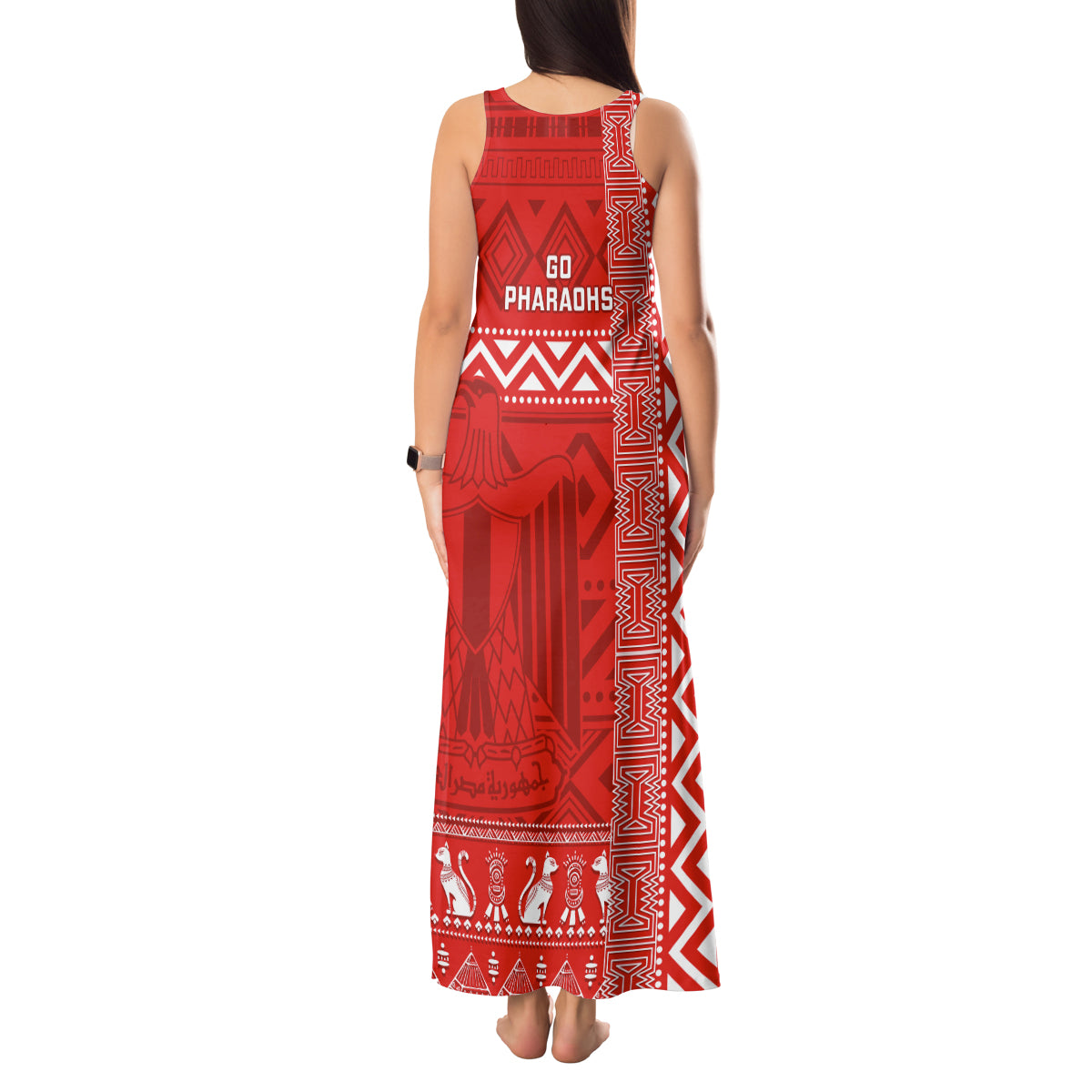 Egypt Football Tank Maxi Dress 2024 Go Champions Pharaohs Egyptian Patterns - Wonder Print Shop