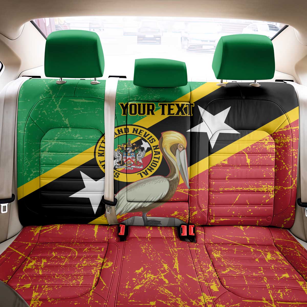 Custom Saint Kitts and Nevis Football Back Car Seat Cover 2025 Go Sugar Boyz