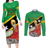 Custom Saint Kitts and Nevis Football Couples Matching Long Sleeve Bodycon Dress and Long Sleeve Button Shirt 2025 Go Sugar Boyz