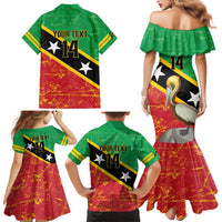 Custom Saint Kitts and Nevis Football Family Matching Mermaid Dress and Hawaiian Shirt 2025 Go Sugar Boyz