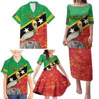 Custom Saint Kitts and Nevis Football Family Matching Puletasi and Hawaiian Shirt 2025 Go Sugar Boyz