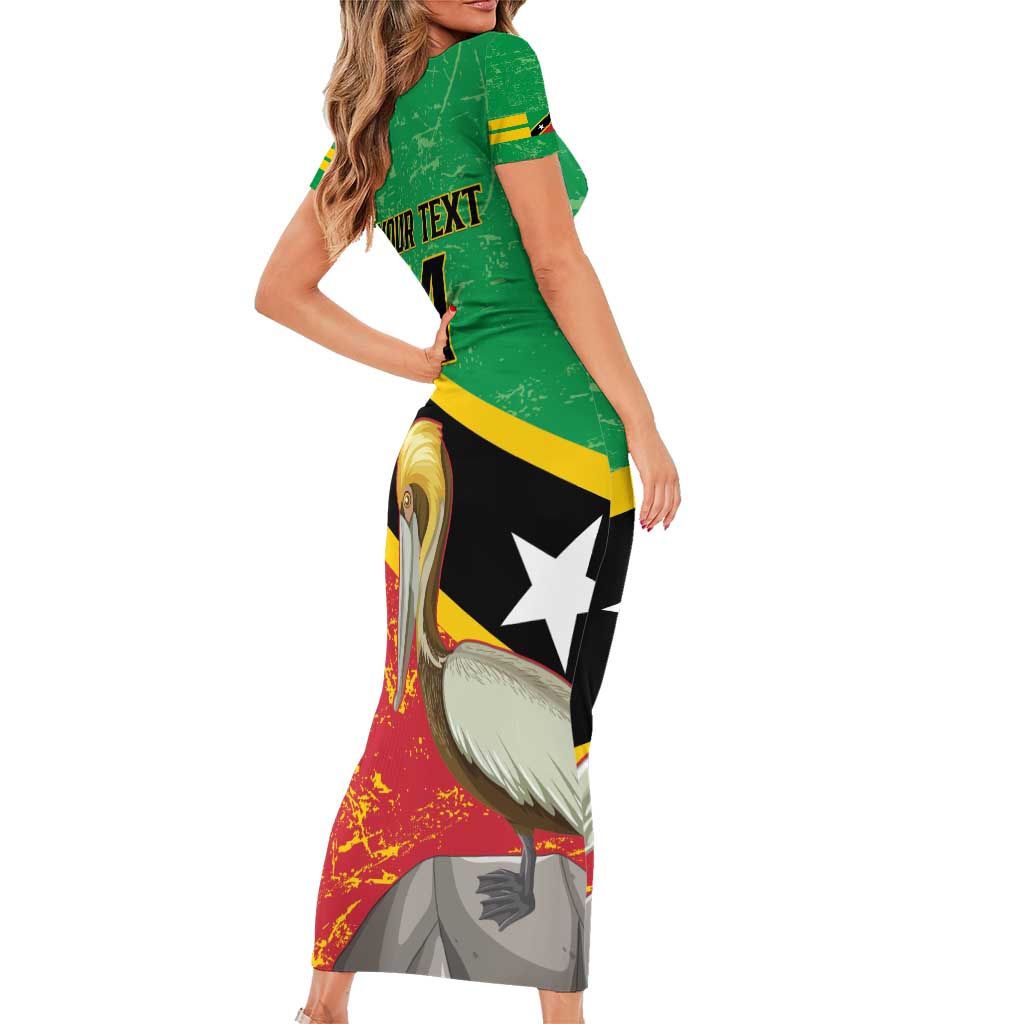 Custom Saint Kitts and Nevis Football Family Matching Short Sleeve Bodycon Dress and Hawaiian Shirt 2025 Go Sugar Boyz