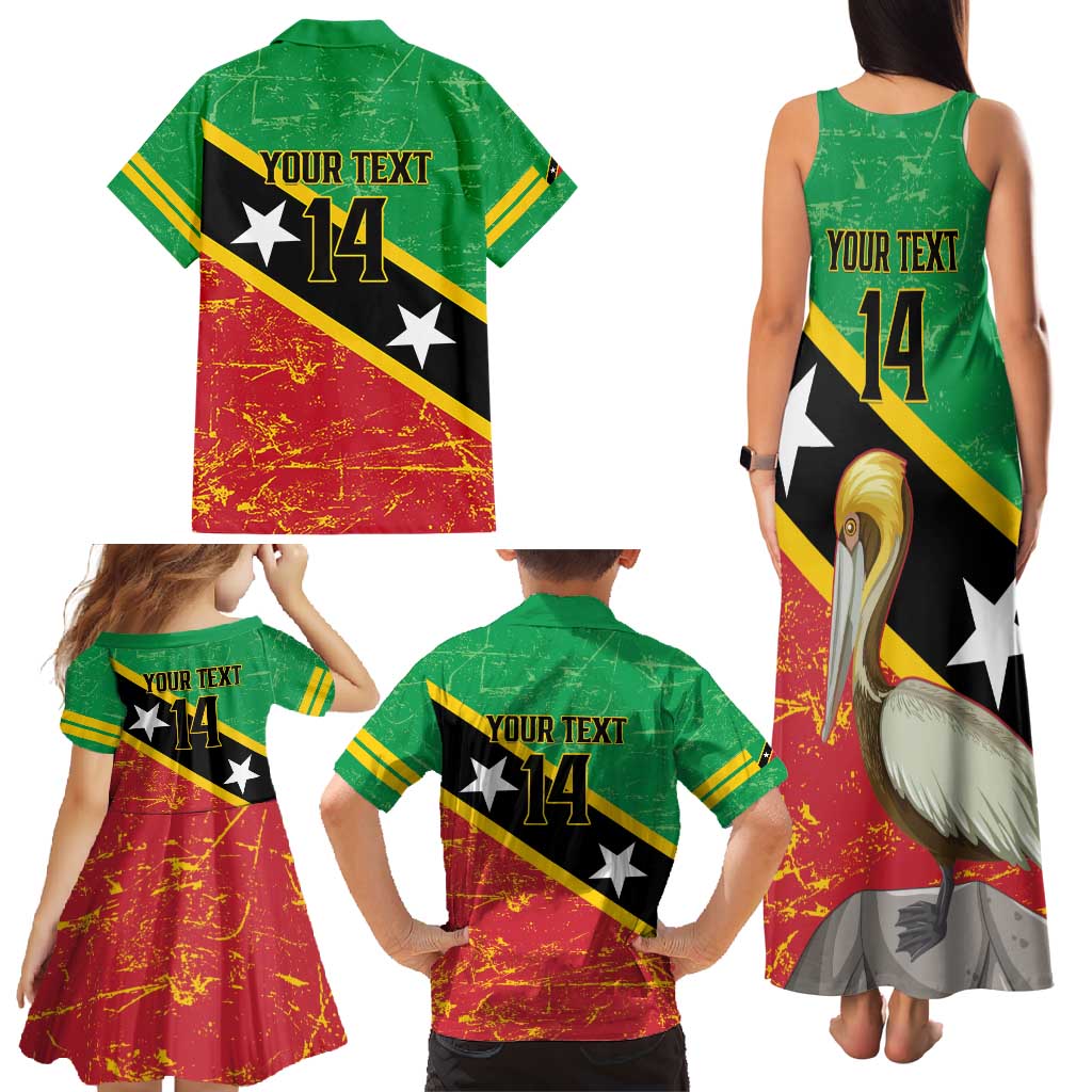 Custom Saint Kitts and Nevis Football Family Matching Tank Maxi Dress and Hawaiian Shirt 2025 Go Sugar Boyz