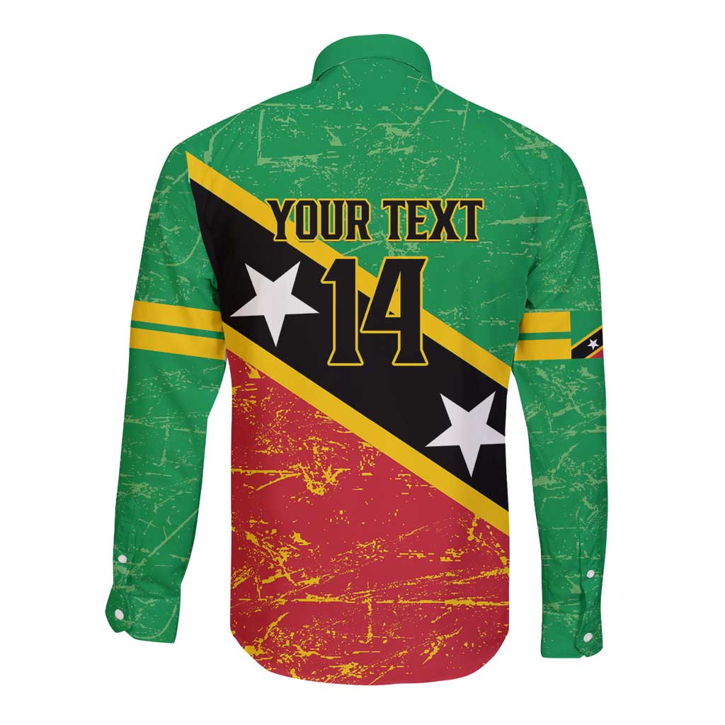 Custom Saint Kitts and Nevis Football Long Sleeve Button Shirt 2025 Go Sugar Boyz