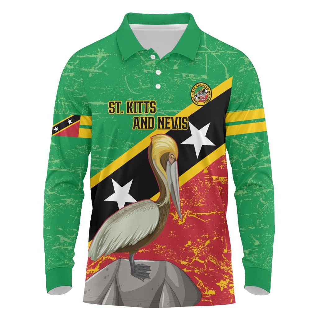 Custom Saint Kitts and Nevis Football Long Sleeve Polo Shirt 2025 Go Sugar Boyz