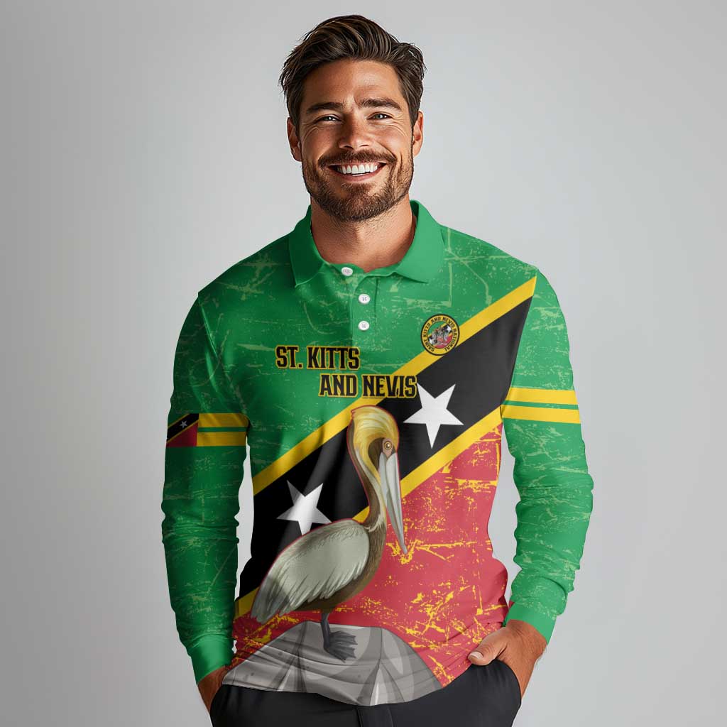 Custom Saint Kitts and Nevis Football Long Sleeve Polo Shirt 2025 Go Sugar Boyz