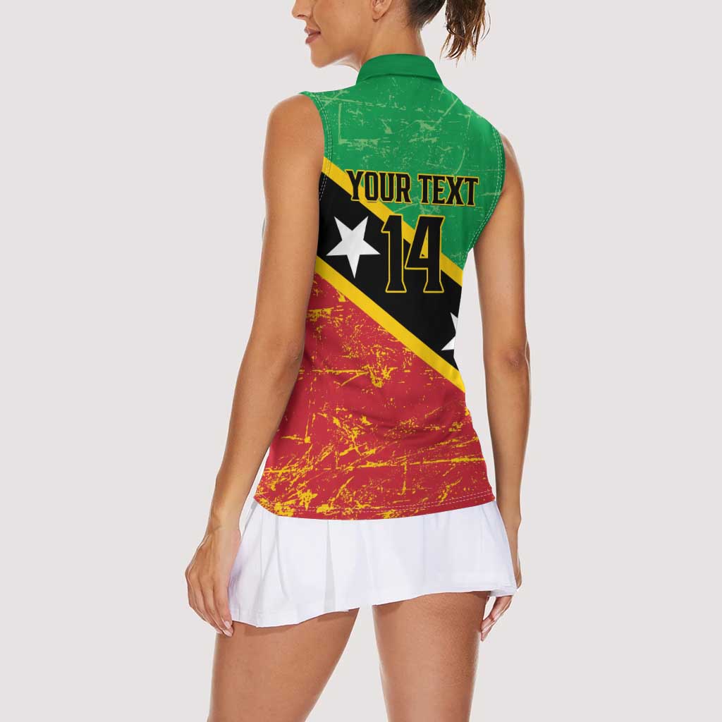 Custom Saint Kitts and Nevis Football Women Sleeveless Polo Shirt 2025 Go Sugar Boyz