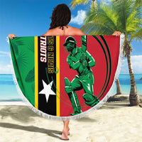Custom Saint Kitts and Nevis Cricket Beach Blanket Go Champions Patriots