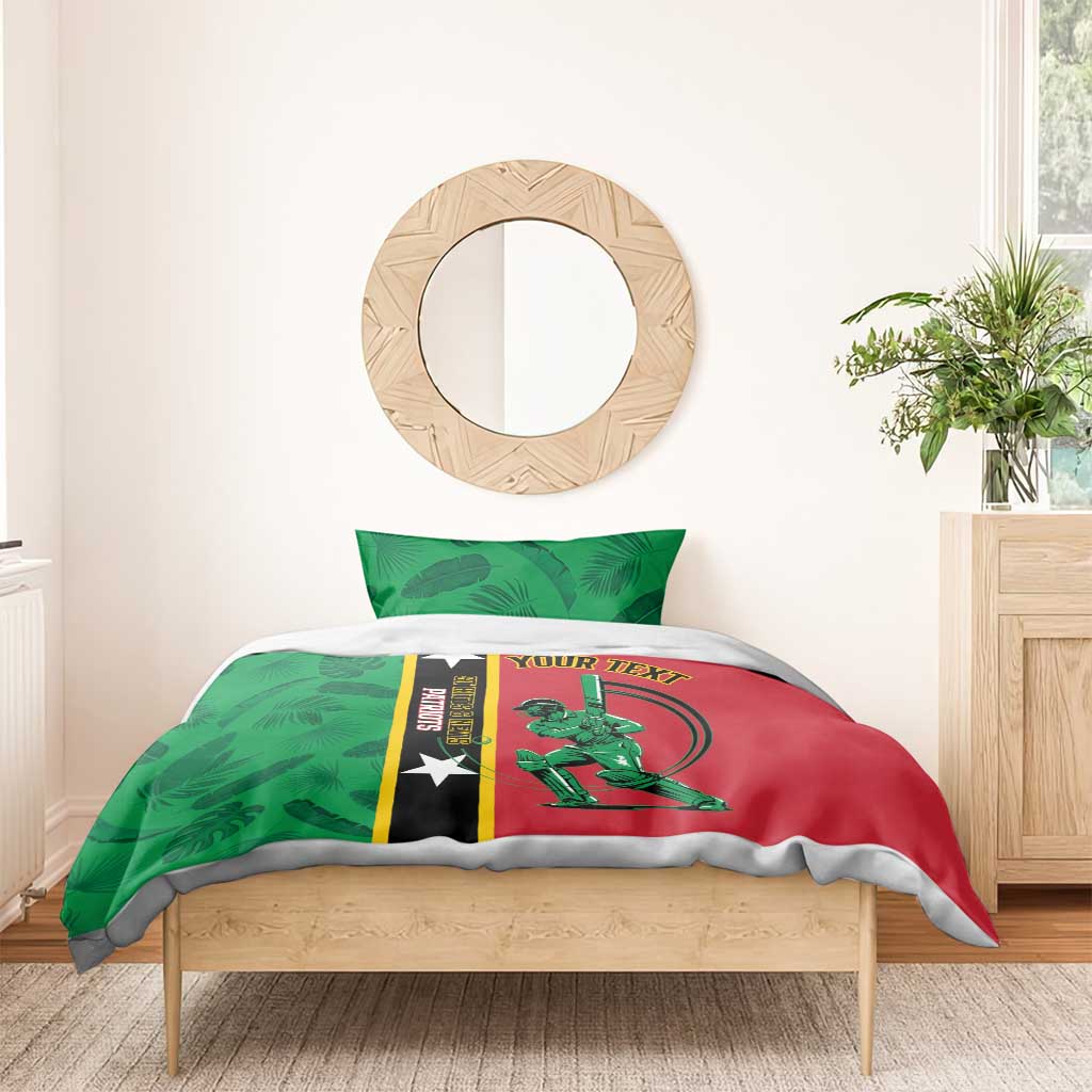 Custom Saint Kitts and Nevis Cricket Bedding Set Go Champions Patriots