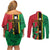 Custom Saint Kitts and Nevis Cricket Couples Matching Off Shoulder Short Dress and Long Sleeve Button Shirt Go Champions Patriots