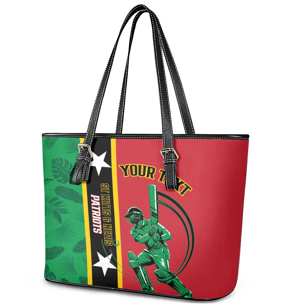 Custom Saint Kitts and Nevis Cricket Leather Tote Bag Go Champions Patriots