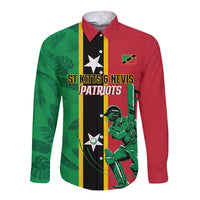 Custom Saint Kitts and Nevis Cricket Long Sleeve Button Shirt Go Champions Patriots