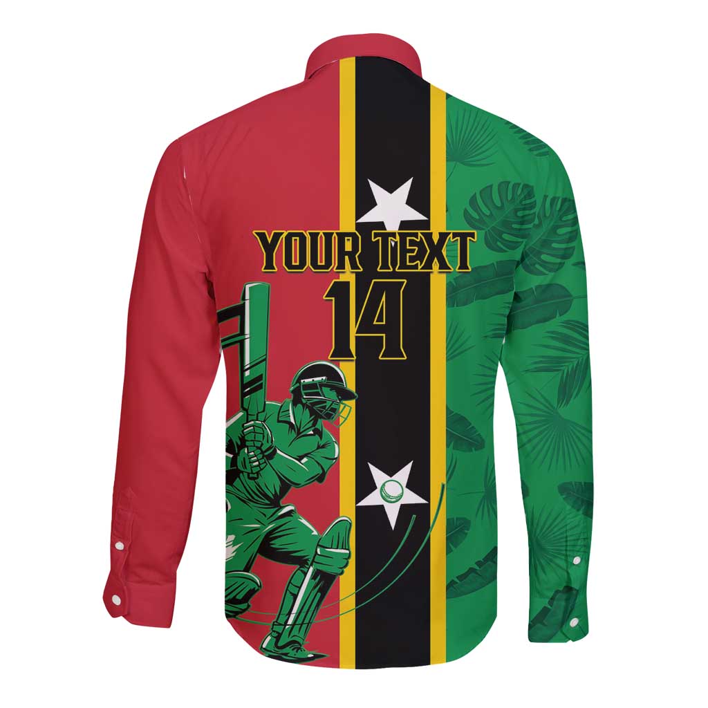 Custom Saint Kitts and Nevis Cricket Long Sleeve Button Shirt Go Champions Patriots