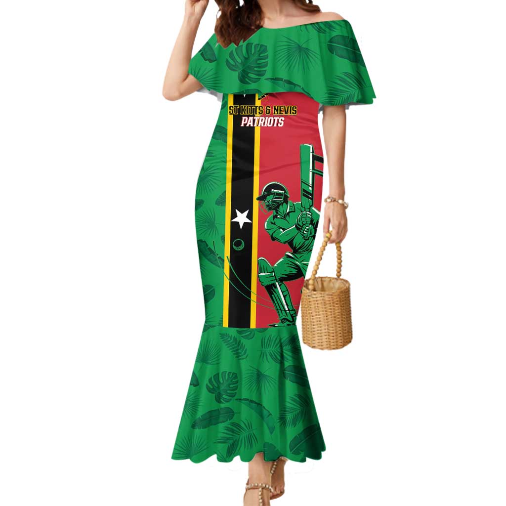 Custom Saint Kitts and Nevis Cricket Mermaid Dress Go Champions Patriots
