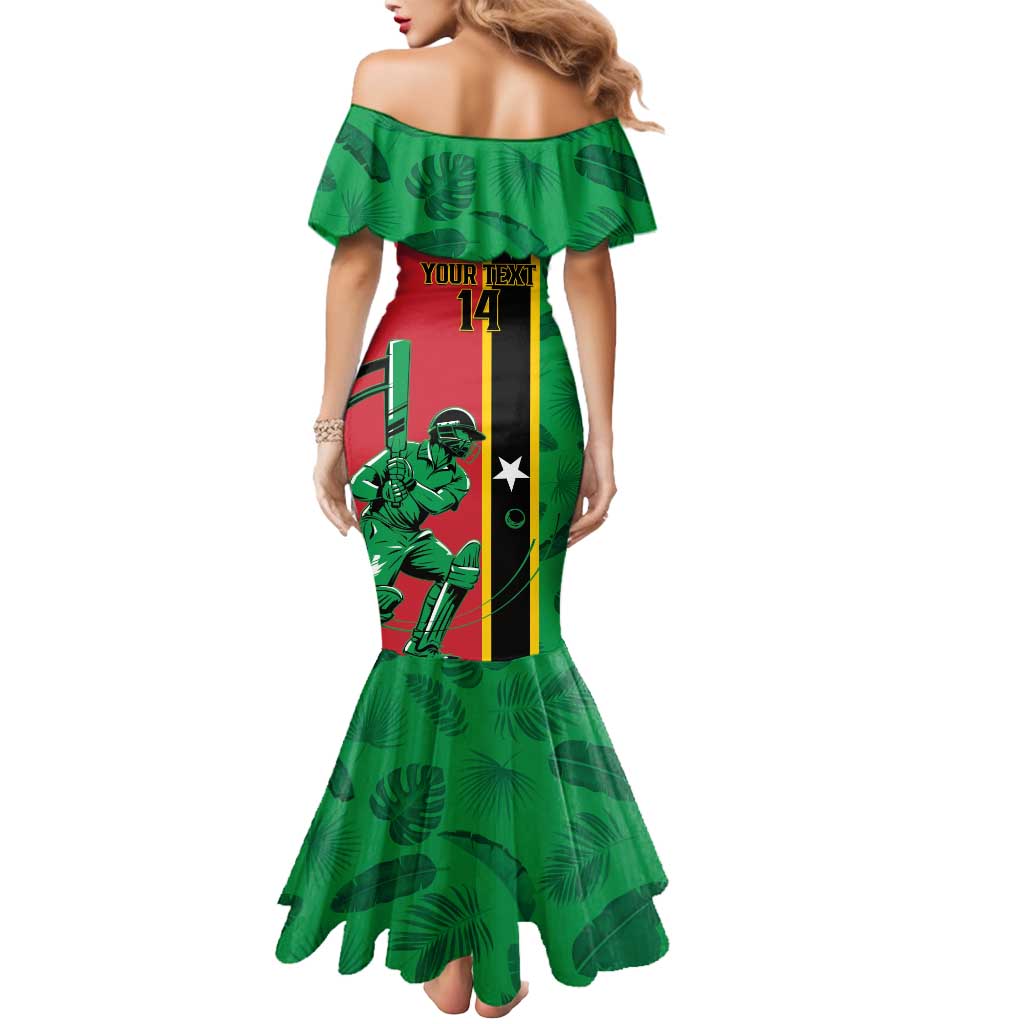 Custom Saint Kitts and Nevis Cricket Mermaid Dress Go Champions Patriots
