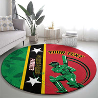 Custom Saint Kitts and Nevis Cricket Round Carpet Go Champions Patriots