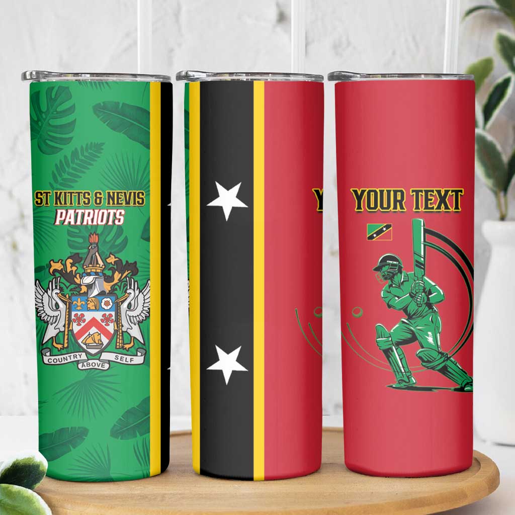 Custom Saint Kitts and Nevis Cricket Skinny Tumbler Go Champions Patriots