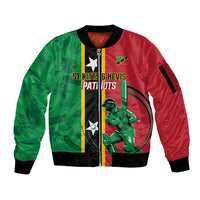 Custom Saint Kitts and Nevis Cricket Sleeve Zip Bomber Jacket Go Champions Patriots
