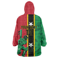 Custom Saint Kitts and Nevis Cricket Wearable Blanket Hoodie Go Champions Patriots